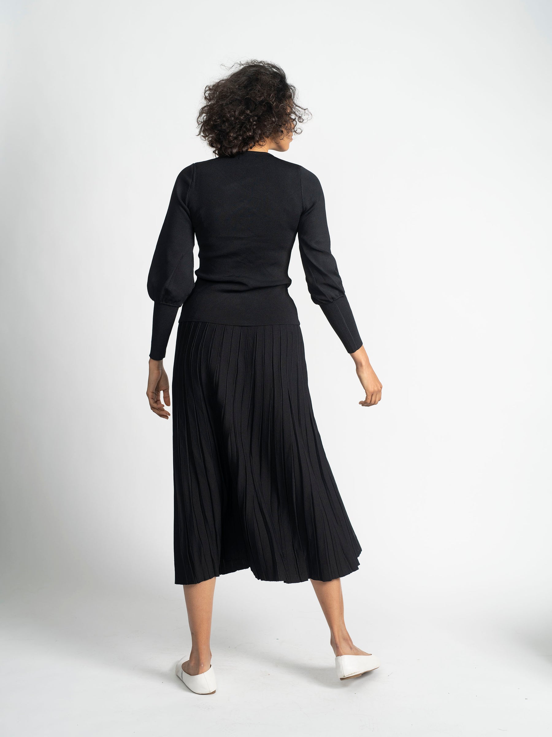 KNIT MAXI PLEAT SKIRT-SUMMER COLLECTION