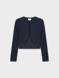 RIBBED SHRUG-NAVY