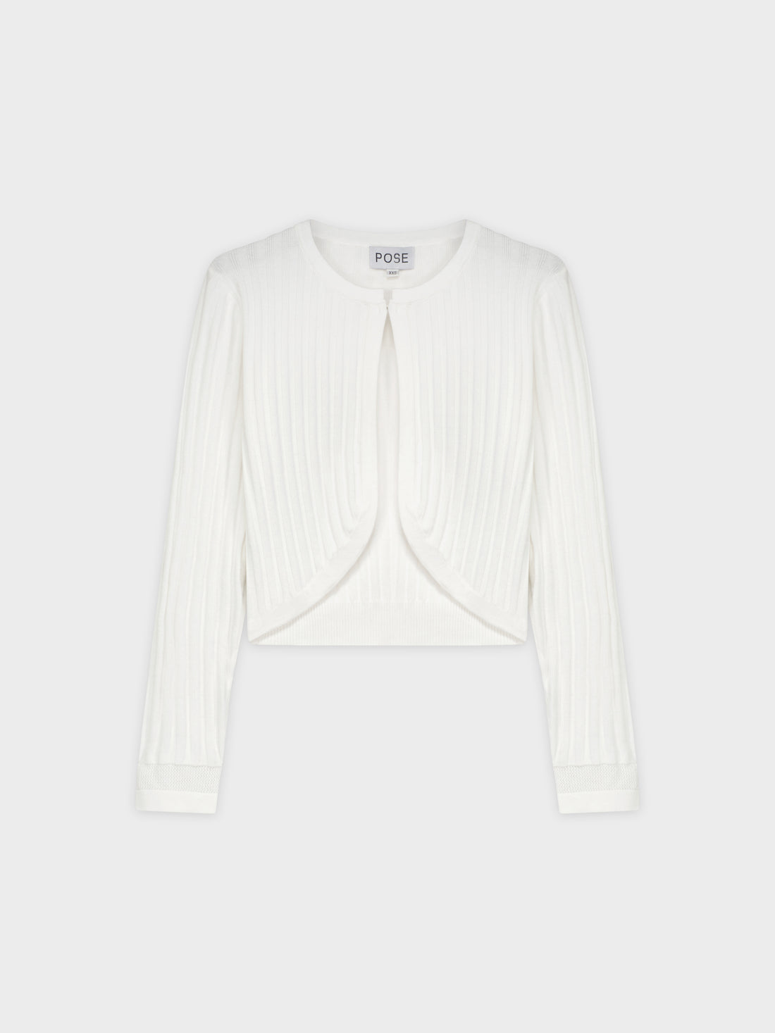 RIBBED SHRUG-WHITE