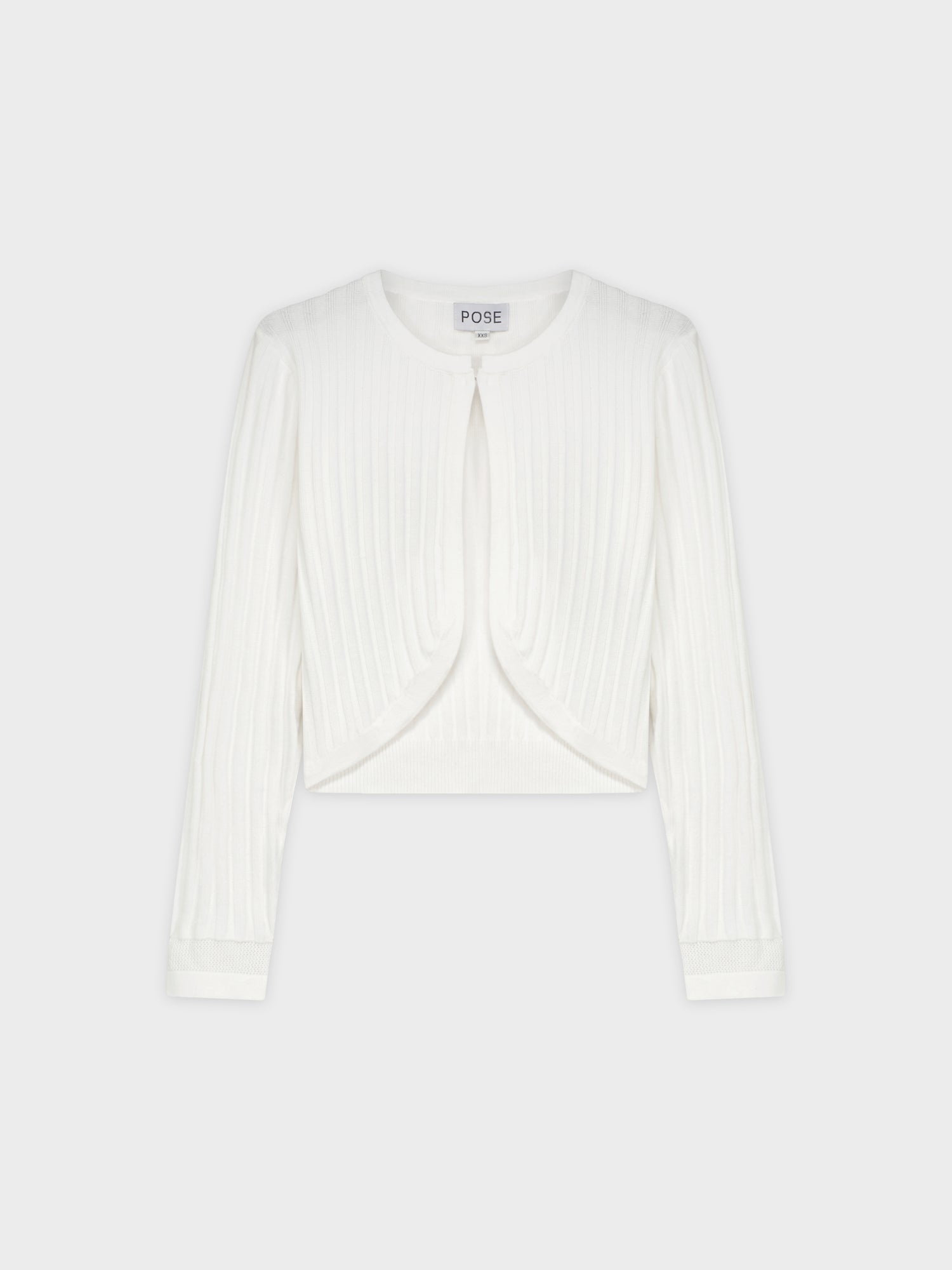 RIBBED SHRUG-WHITE