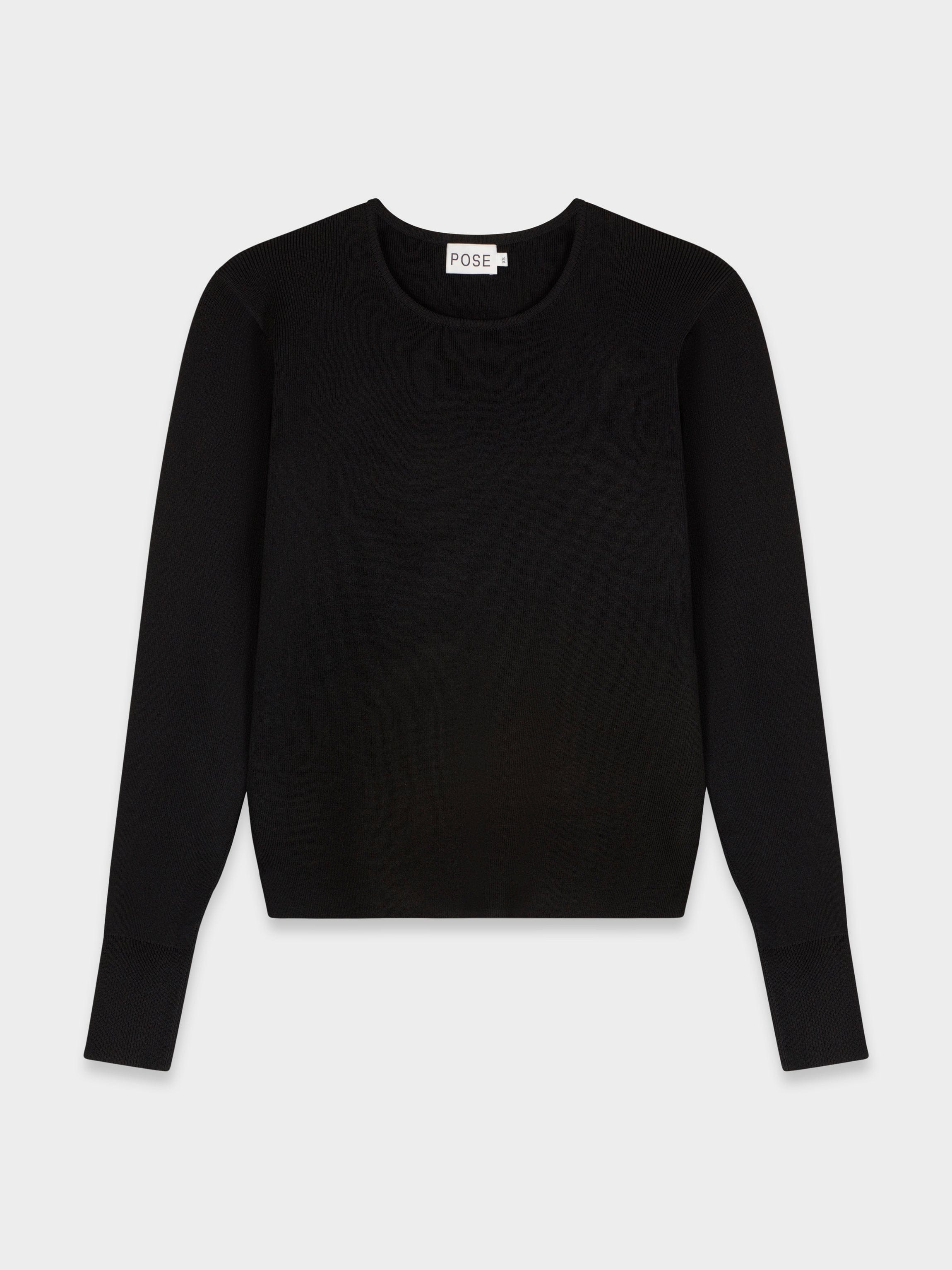 SILK KNIT SWEATER-BLACK – Fame on Central