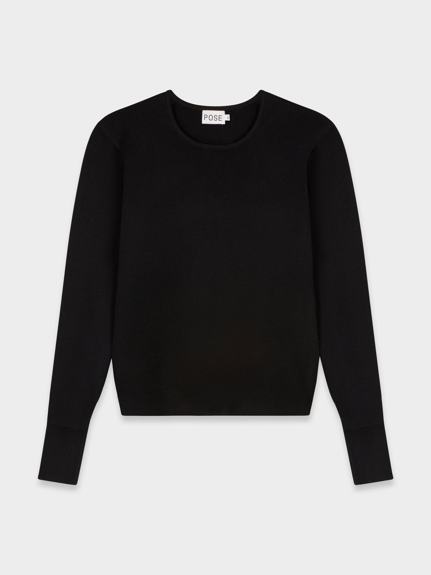 SILK KNIT SWEATER-BLACK