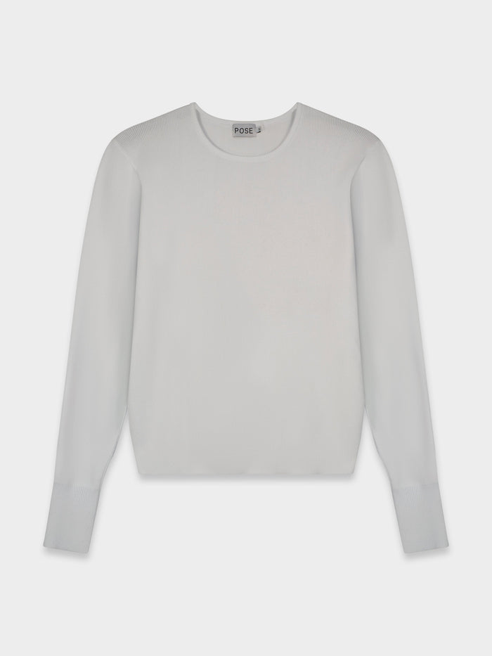 SILK KNIT SWEATER-WHITE