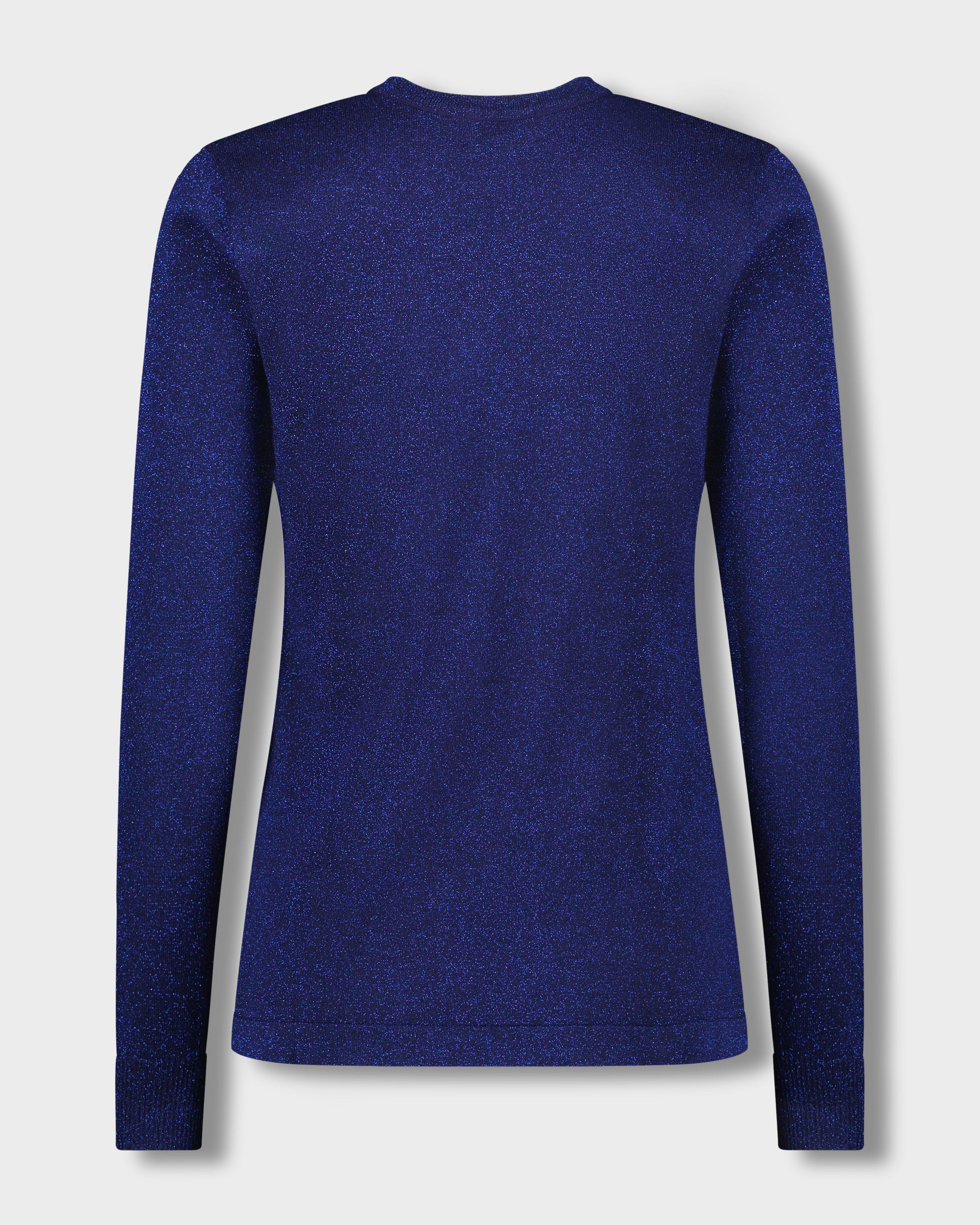 LUREX V NECK SWEATER-NAVY