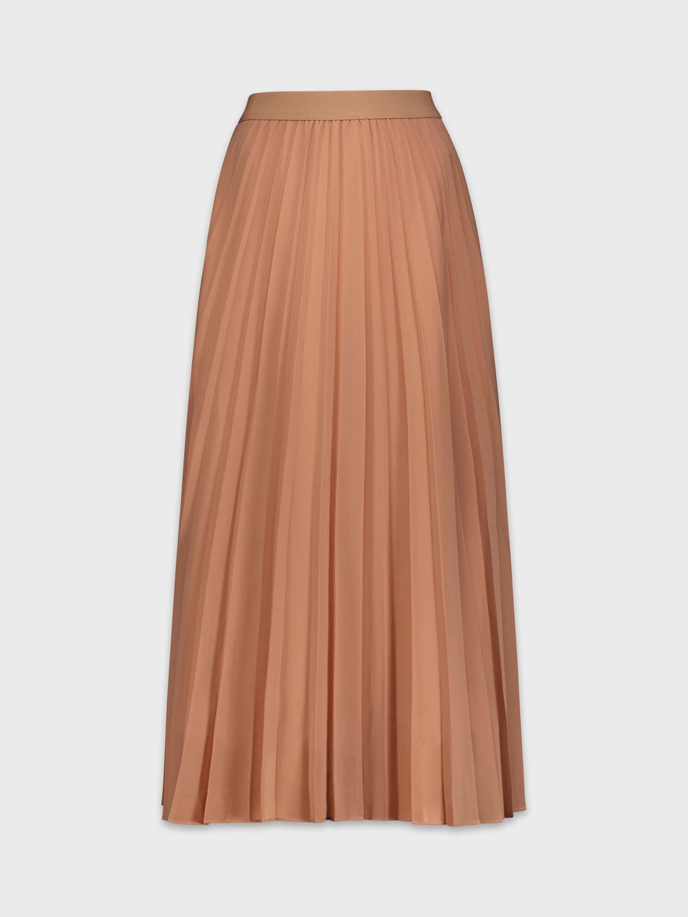 CHIFFON PLEATED SKIRT-ROSE TAUPE