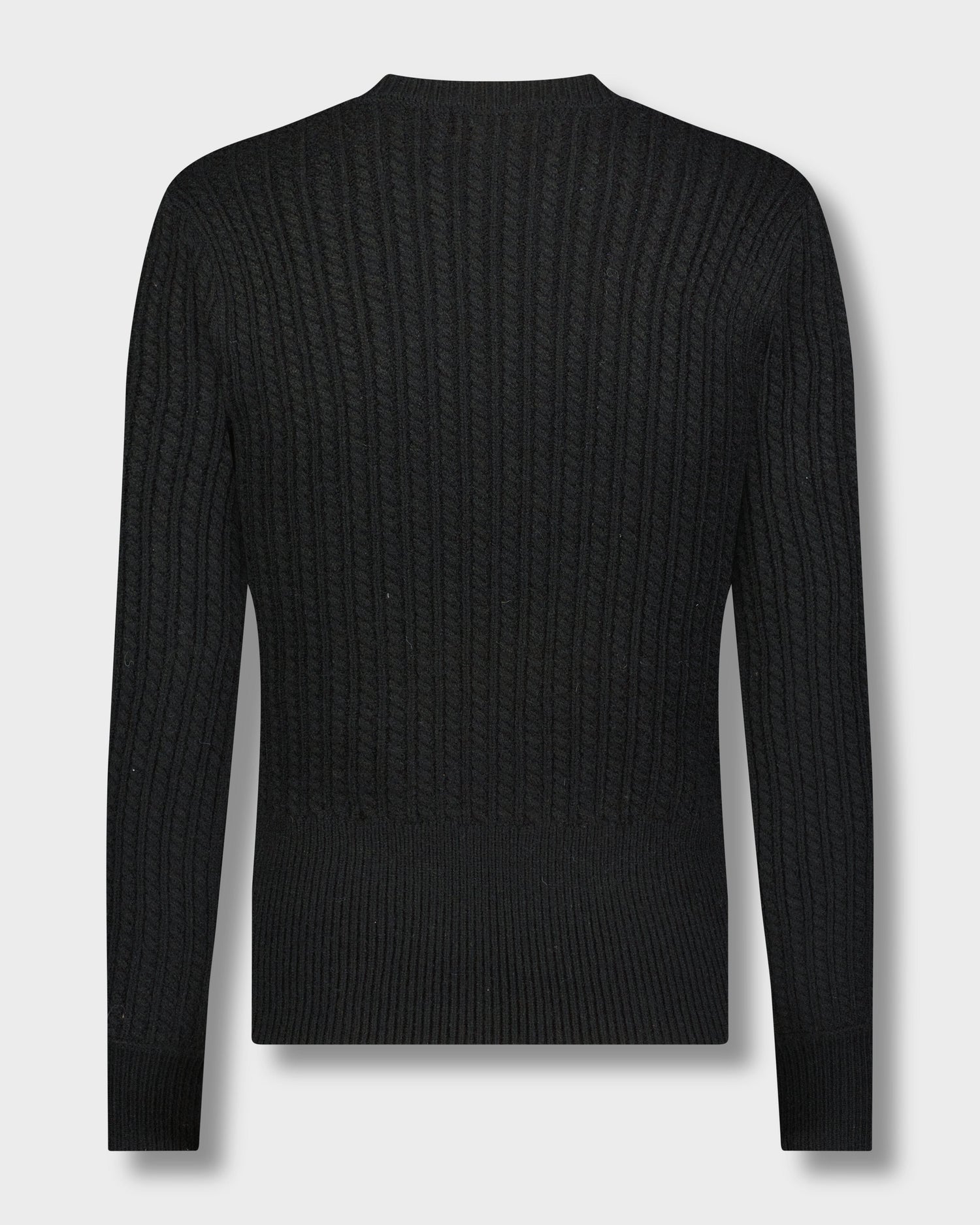 CABLE KNIT SWEATER-BLACK