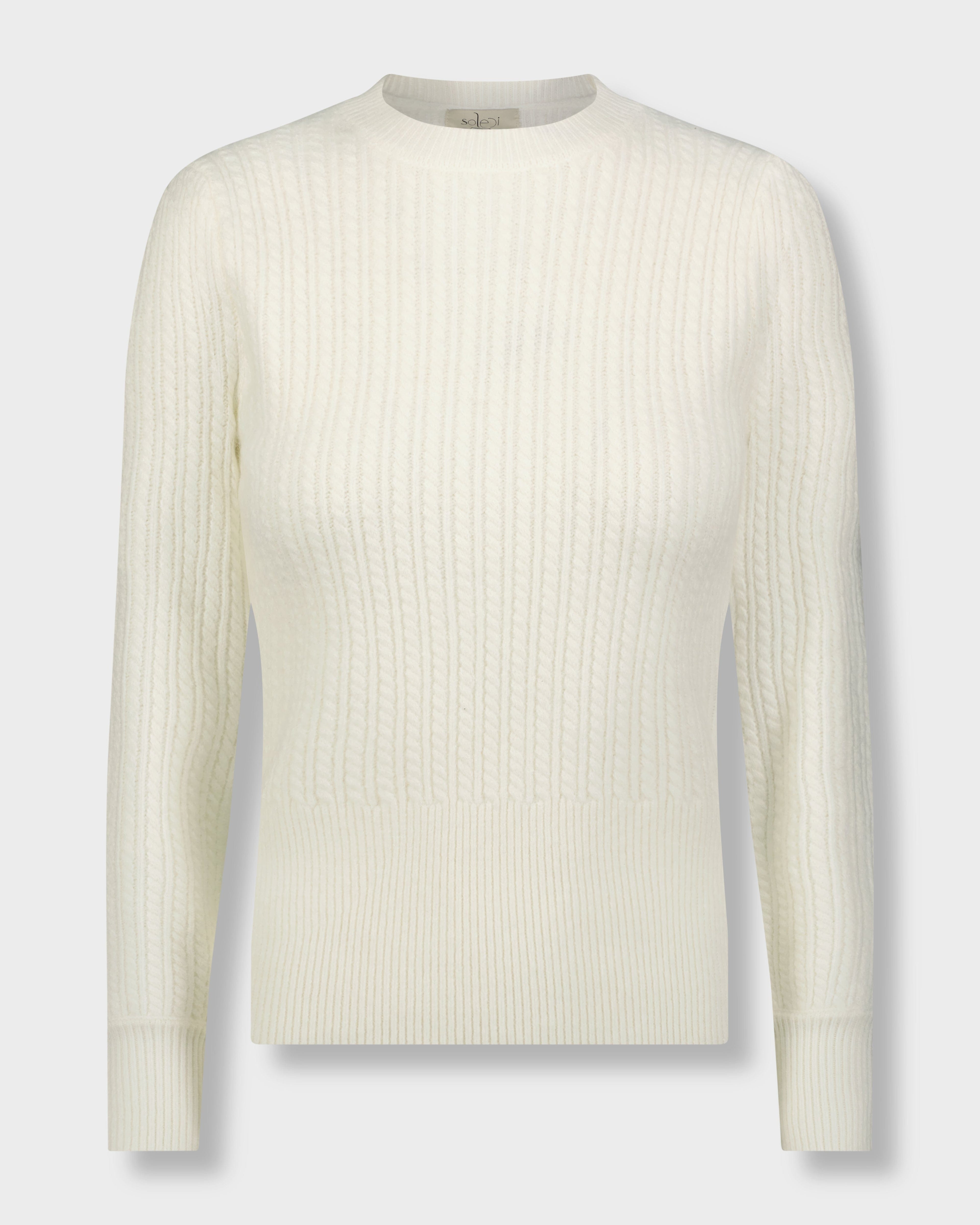 CABLE KNIT SWEATER-CREAM