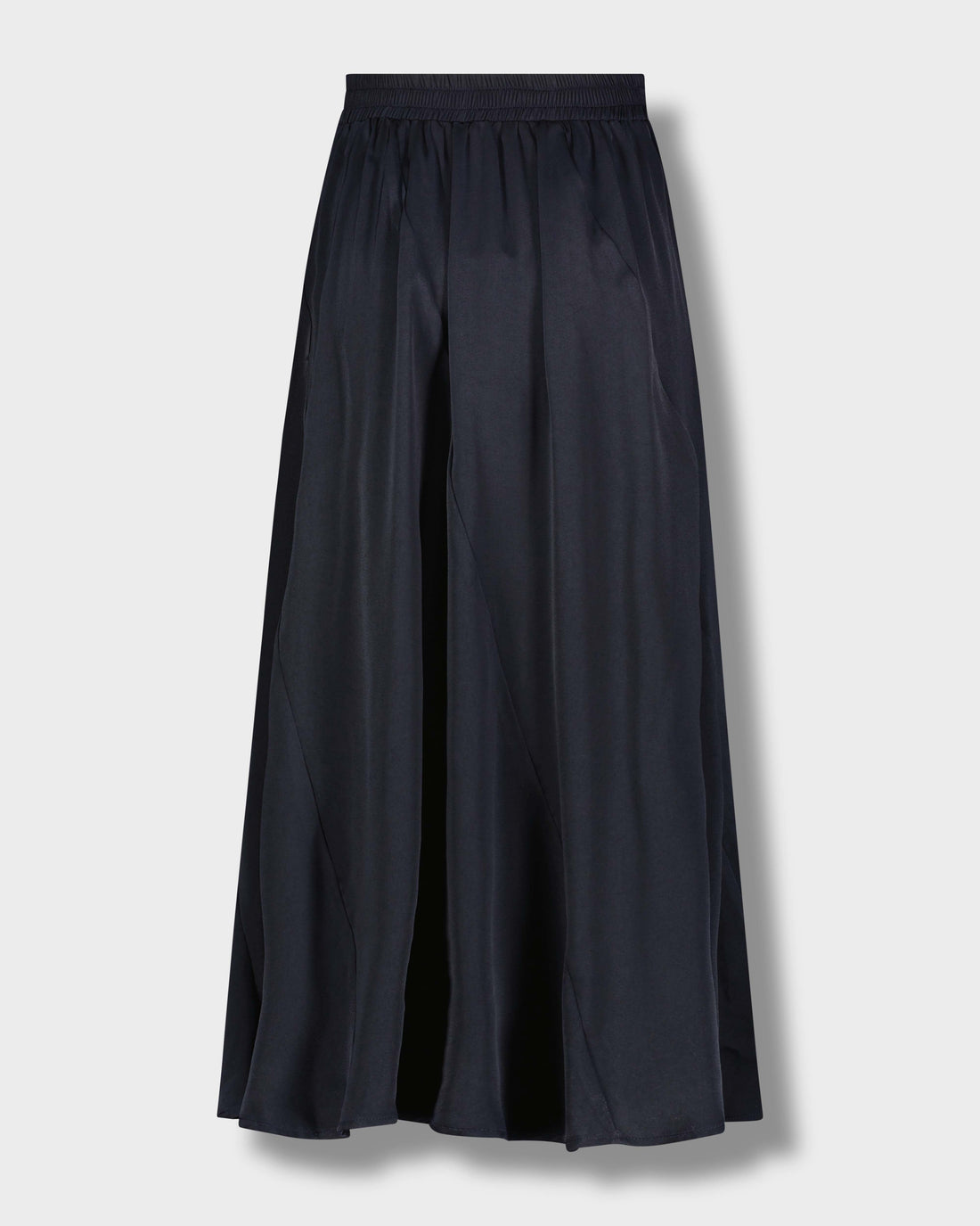 FULL SATIN SKIRT-NAVY