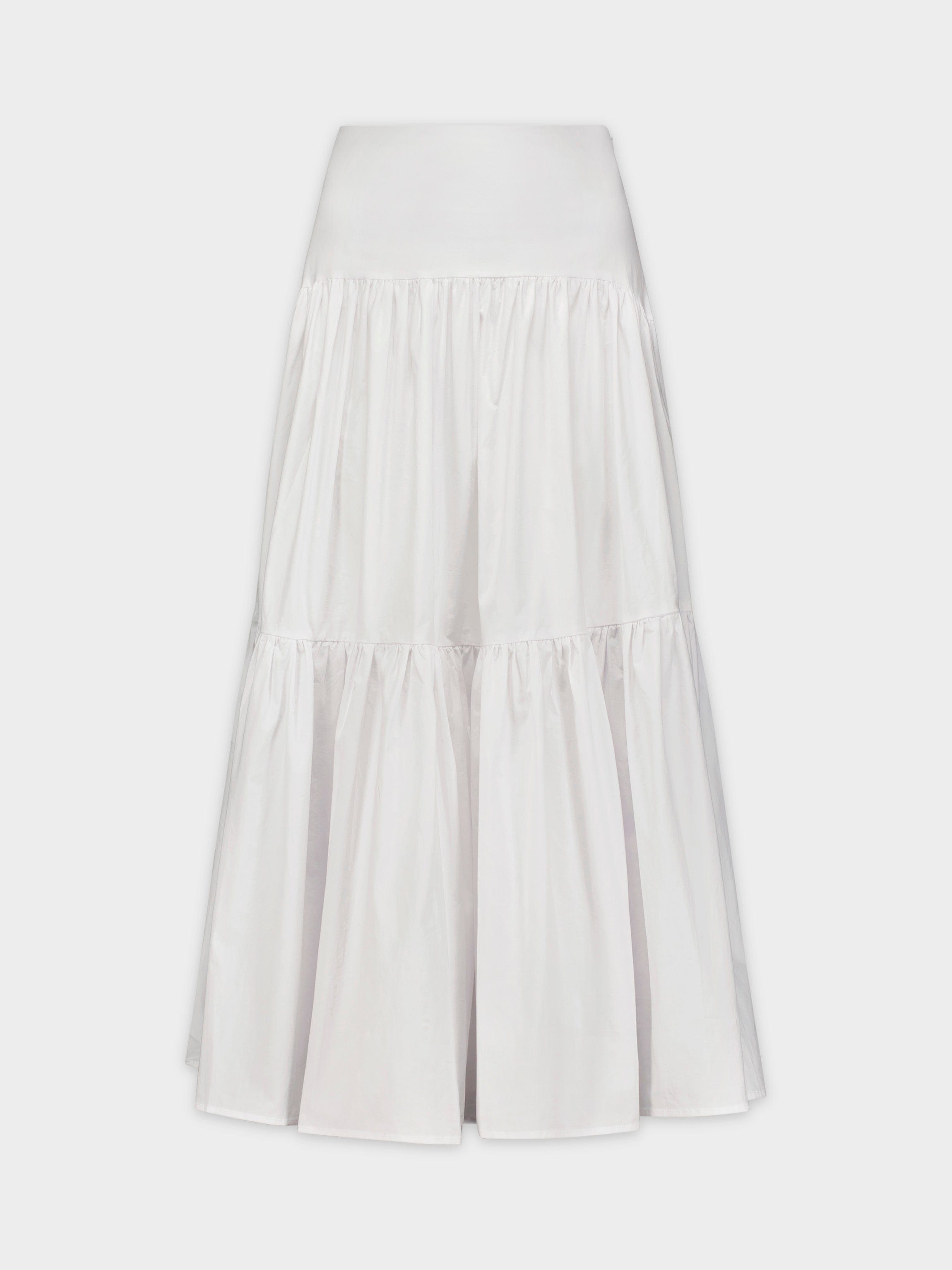 YOLK TIERED SKIRT-WHITE