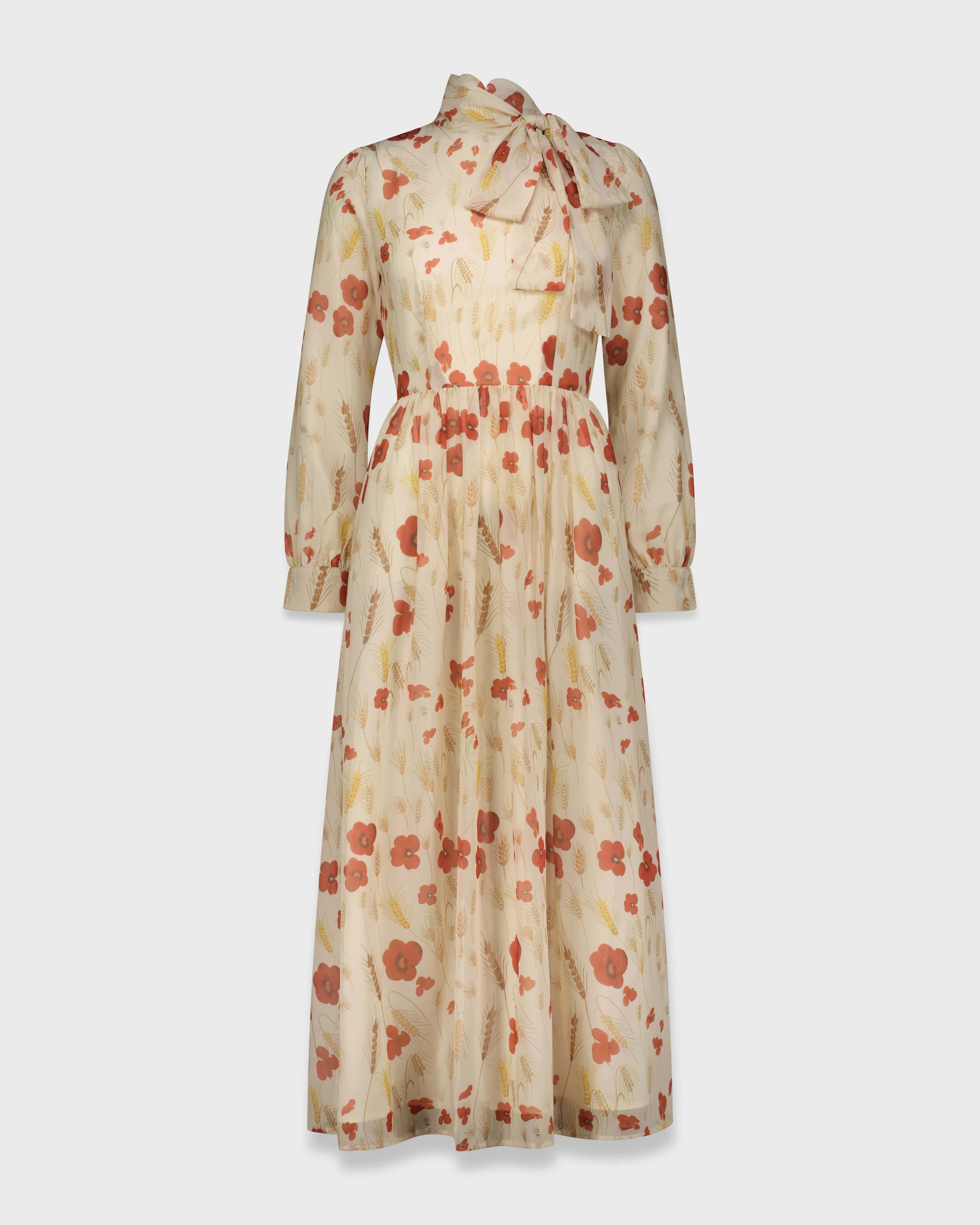 NECK TIE DRESS-WHEAT DESIGN