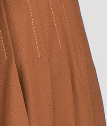 STITCHED DOWN PLEATED SKIRT(LONG)-BROWN