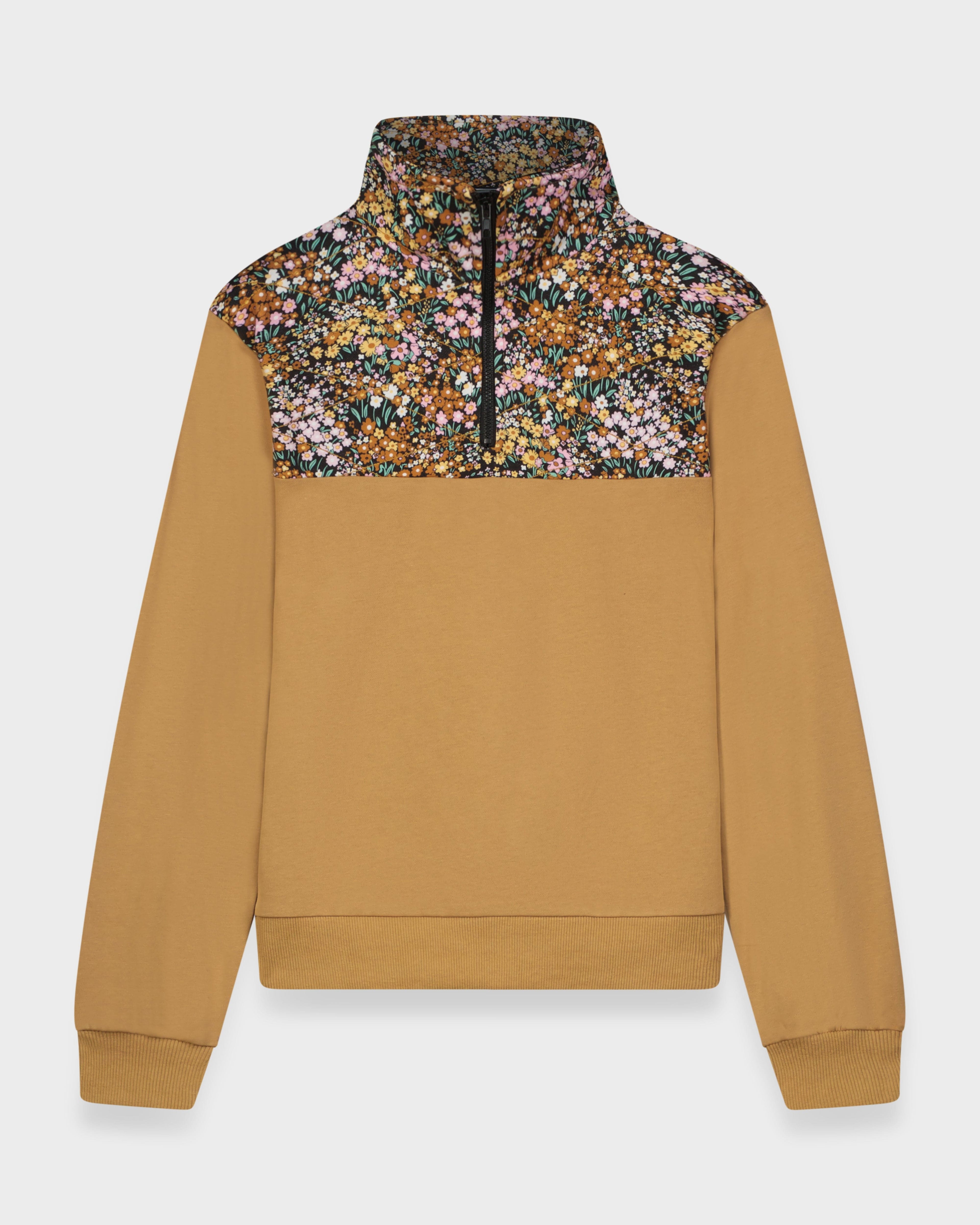 FLORAL SWEATSHIRT-BROWN