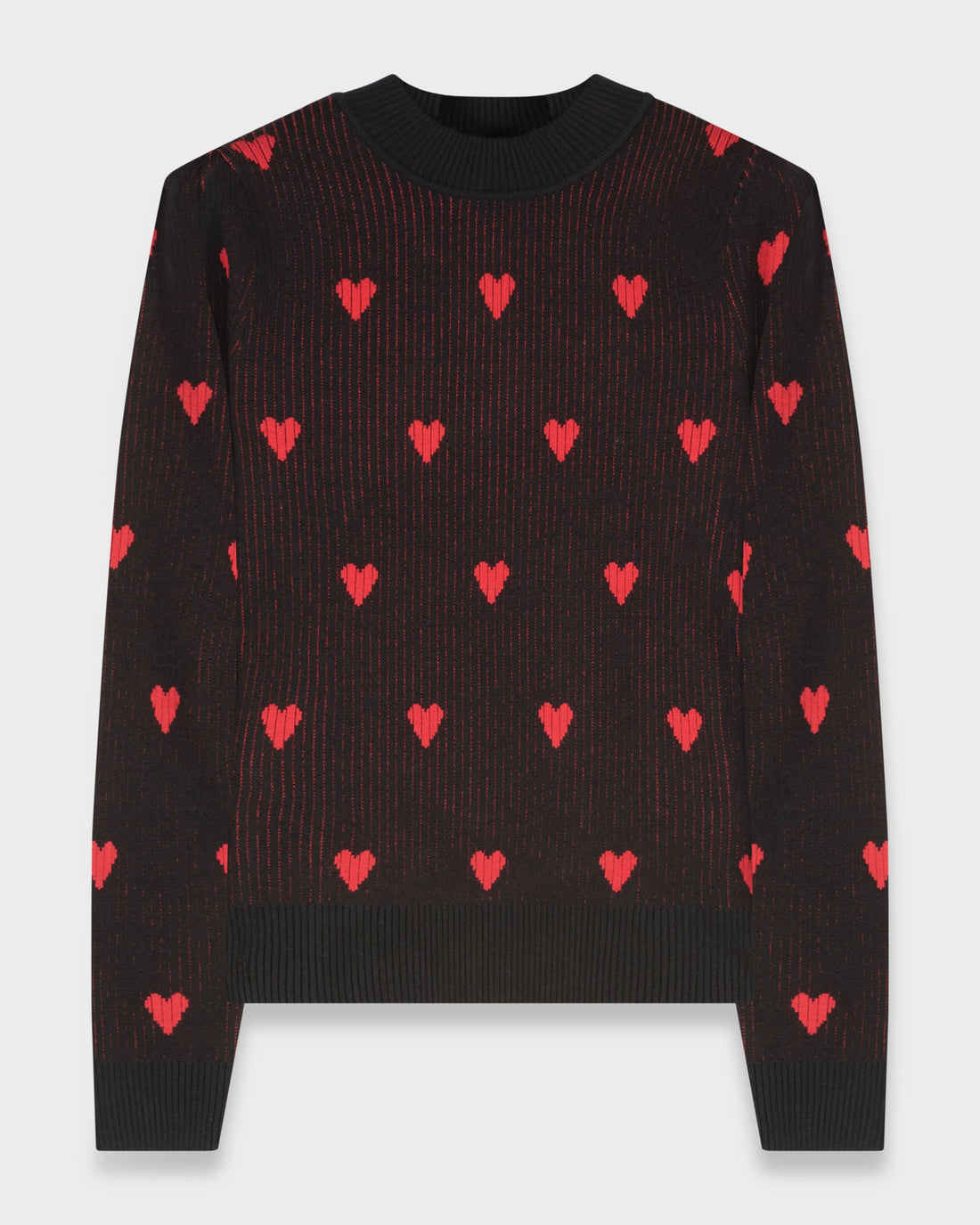 HEART SWEATER-BLACK/PINK