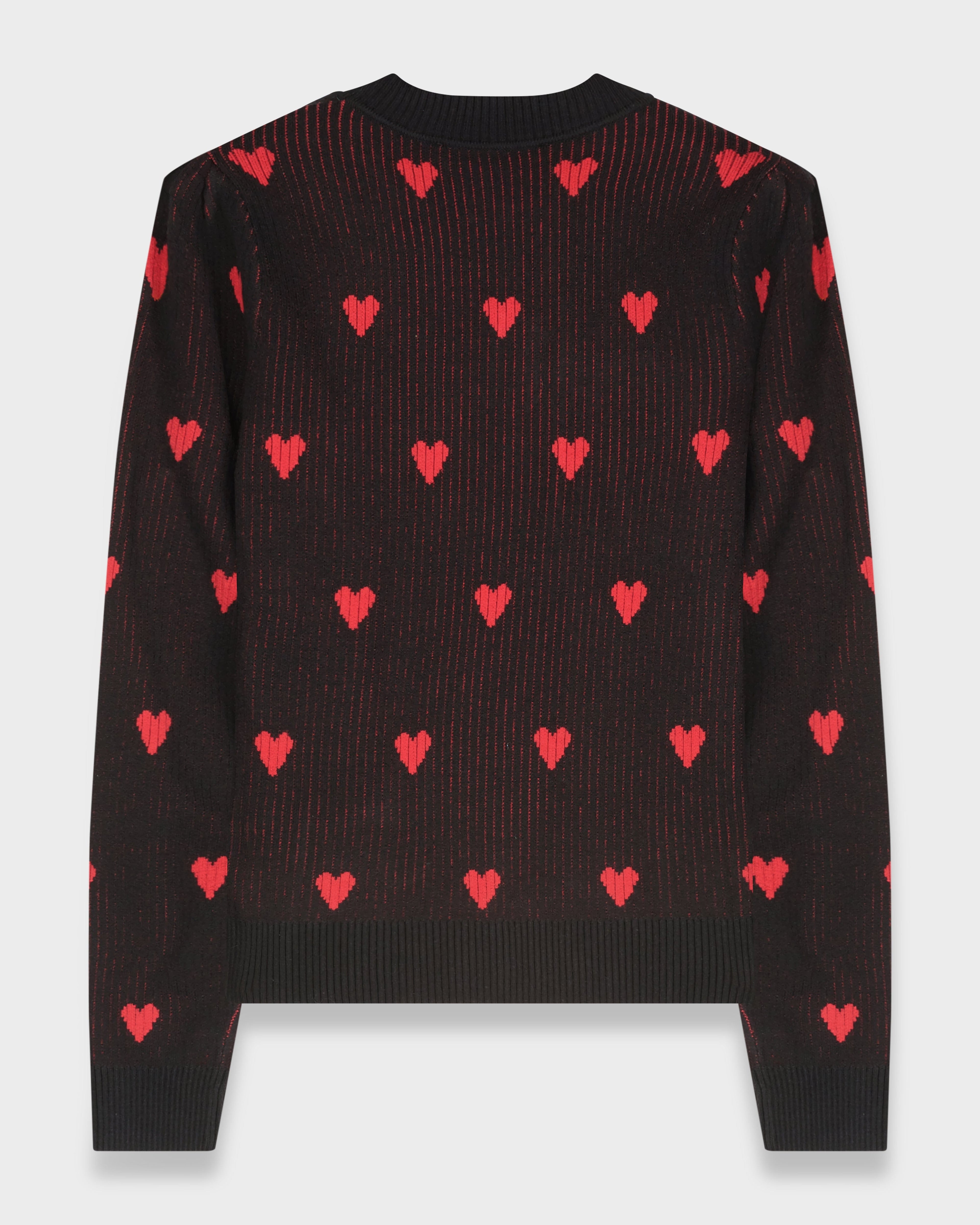 HEART SWEATER-BLACK/PINK