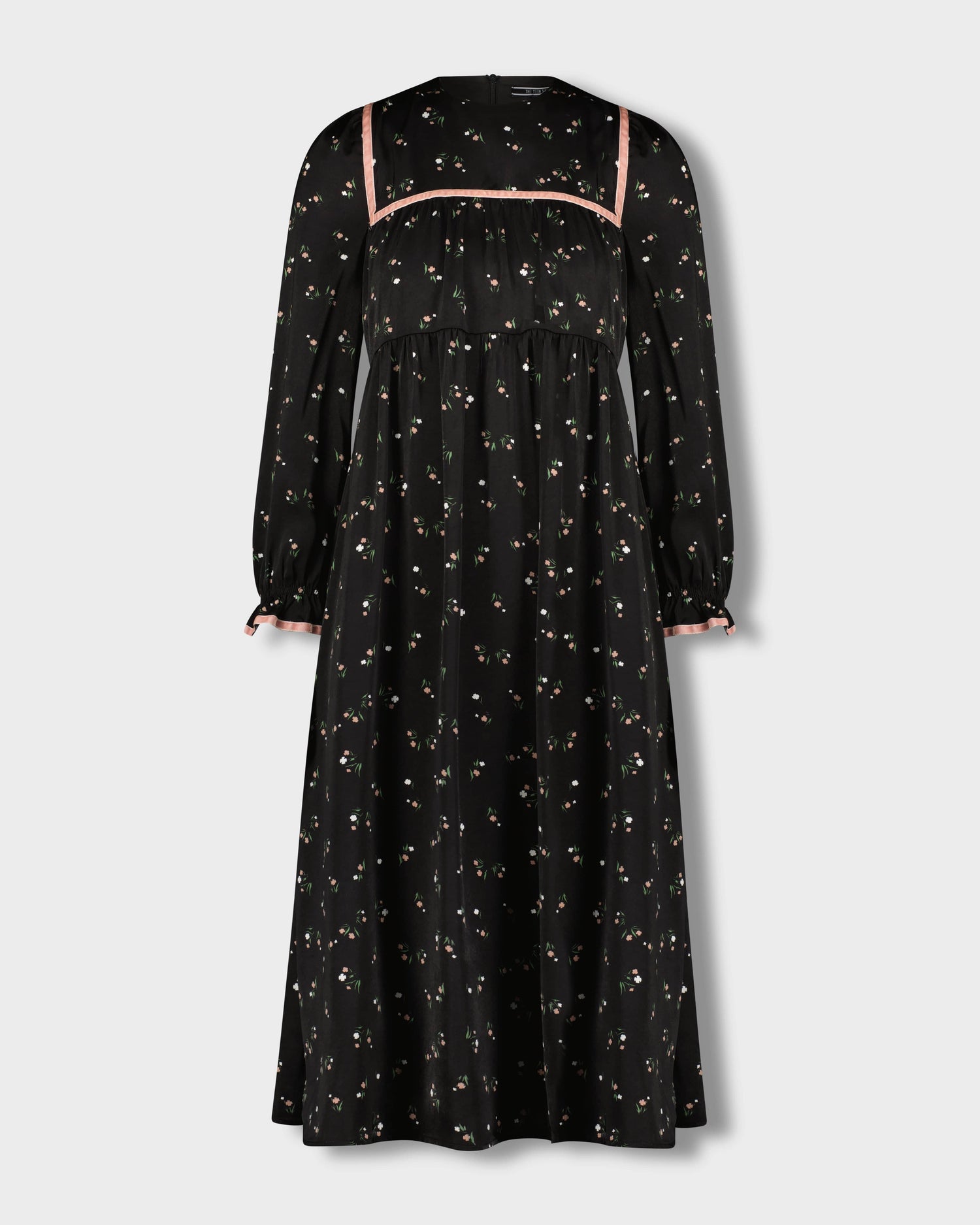 VESTIDO CAMPESINO-NEGRO/ROSA