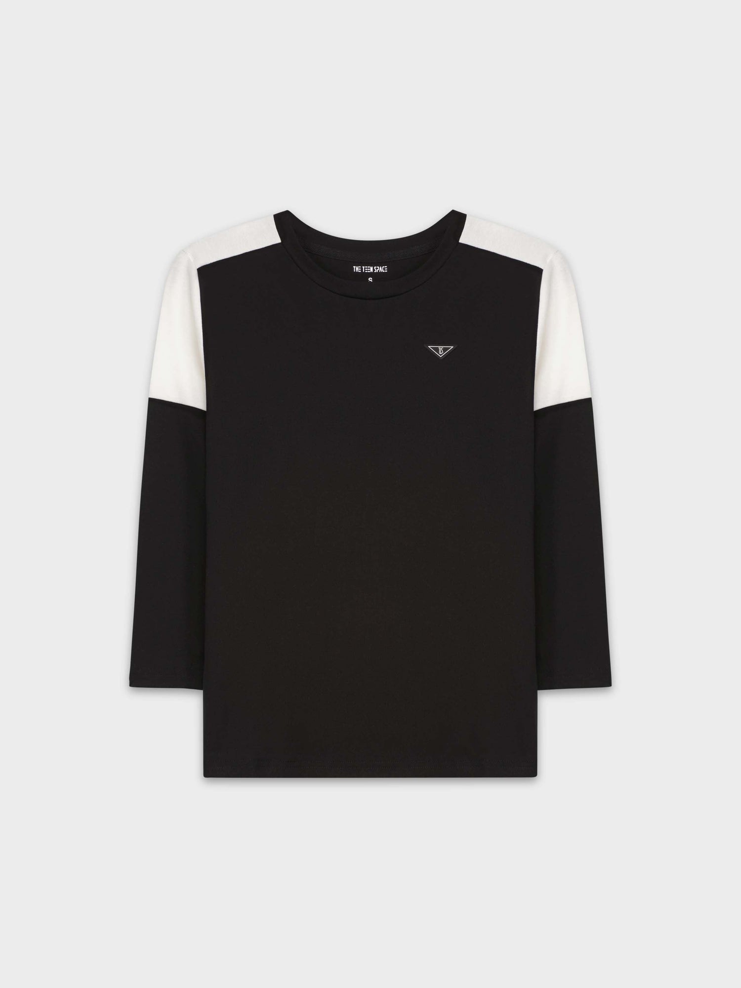 SHOULDER TEE SHIRT-BLACK/WHITE