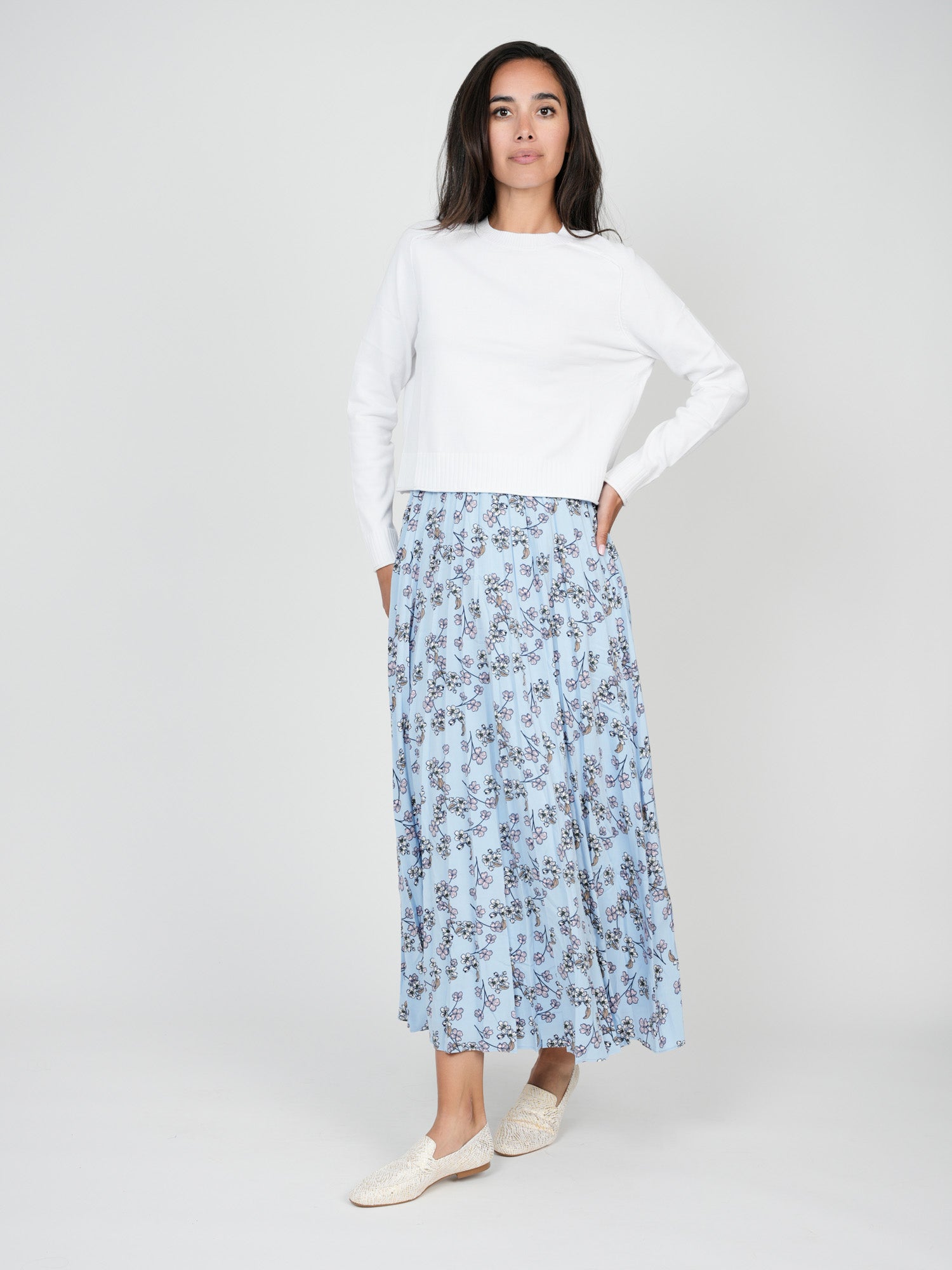 PLEATED SKIRT 37&quot;-PASTEL