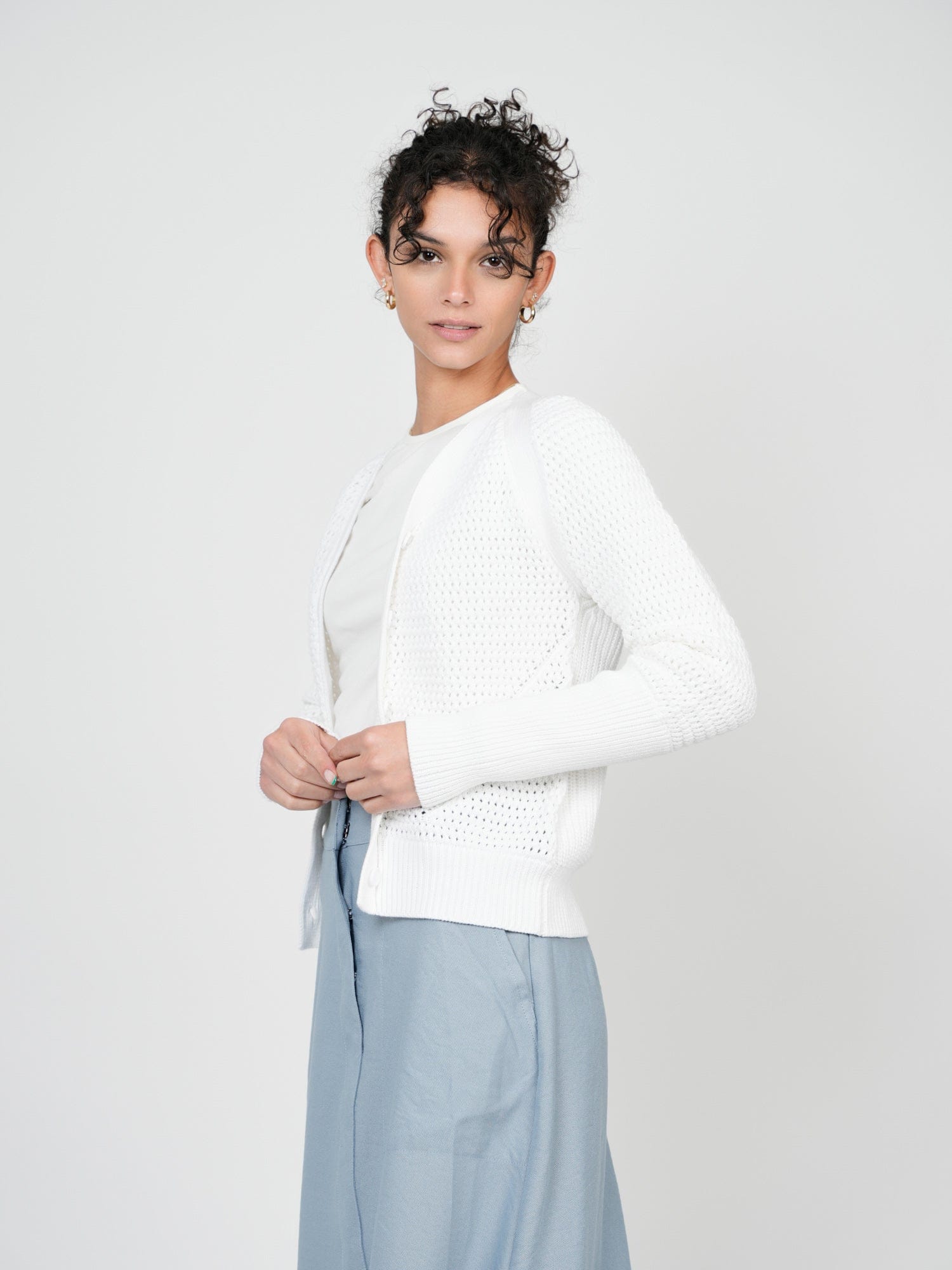 CROCHET CARDIGAN-BLANCO