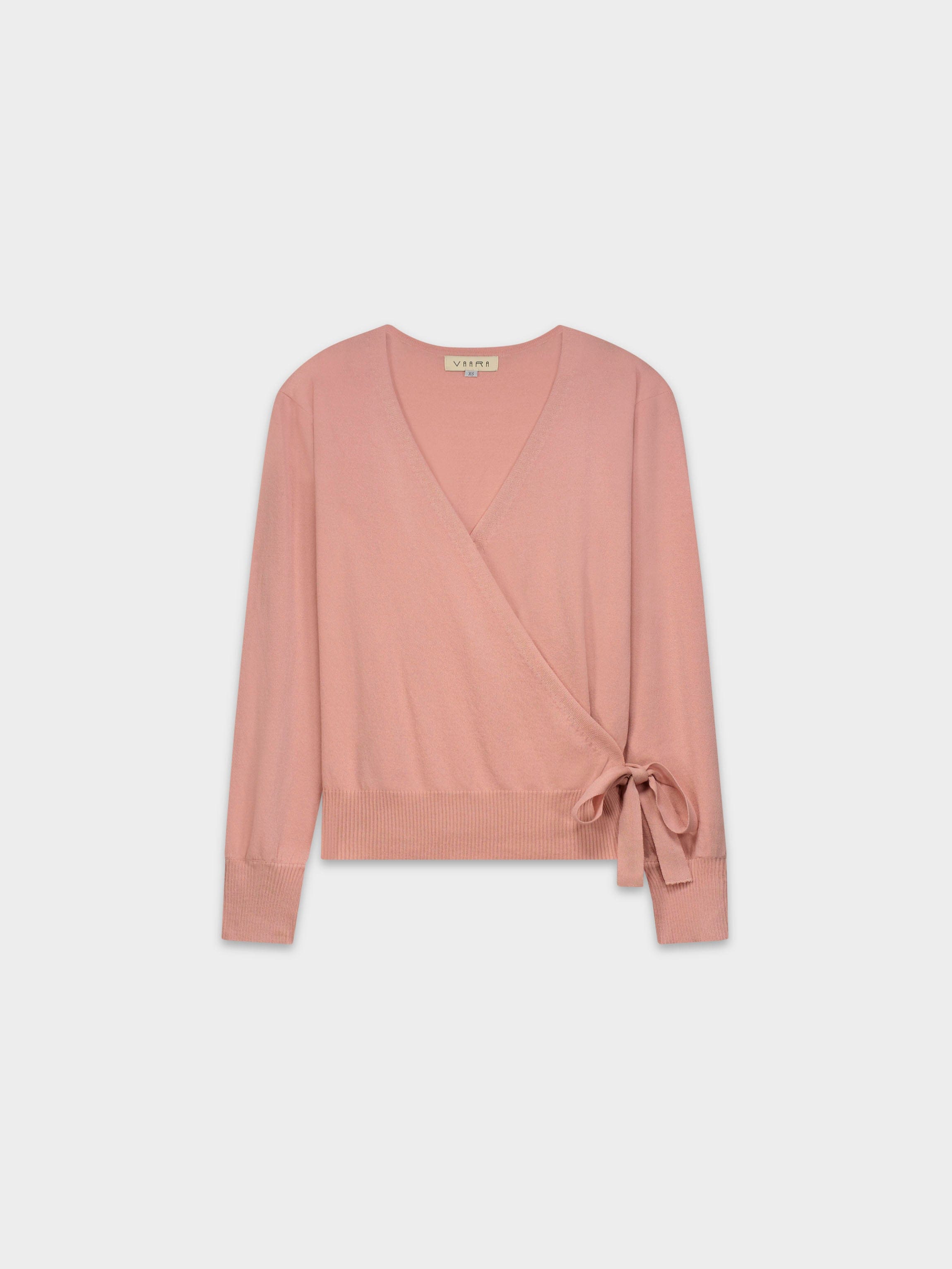 LIGHTWEIGHT WRAP SWEATER-ROSE