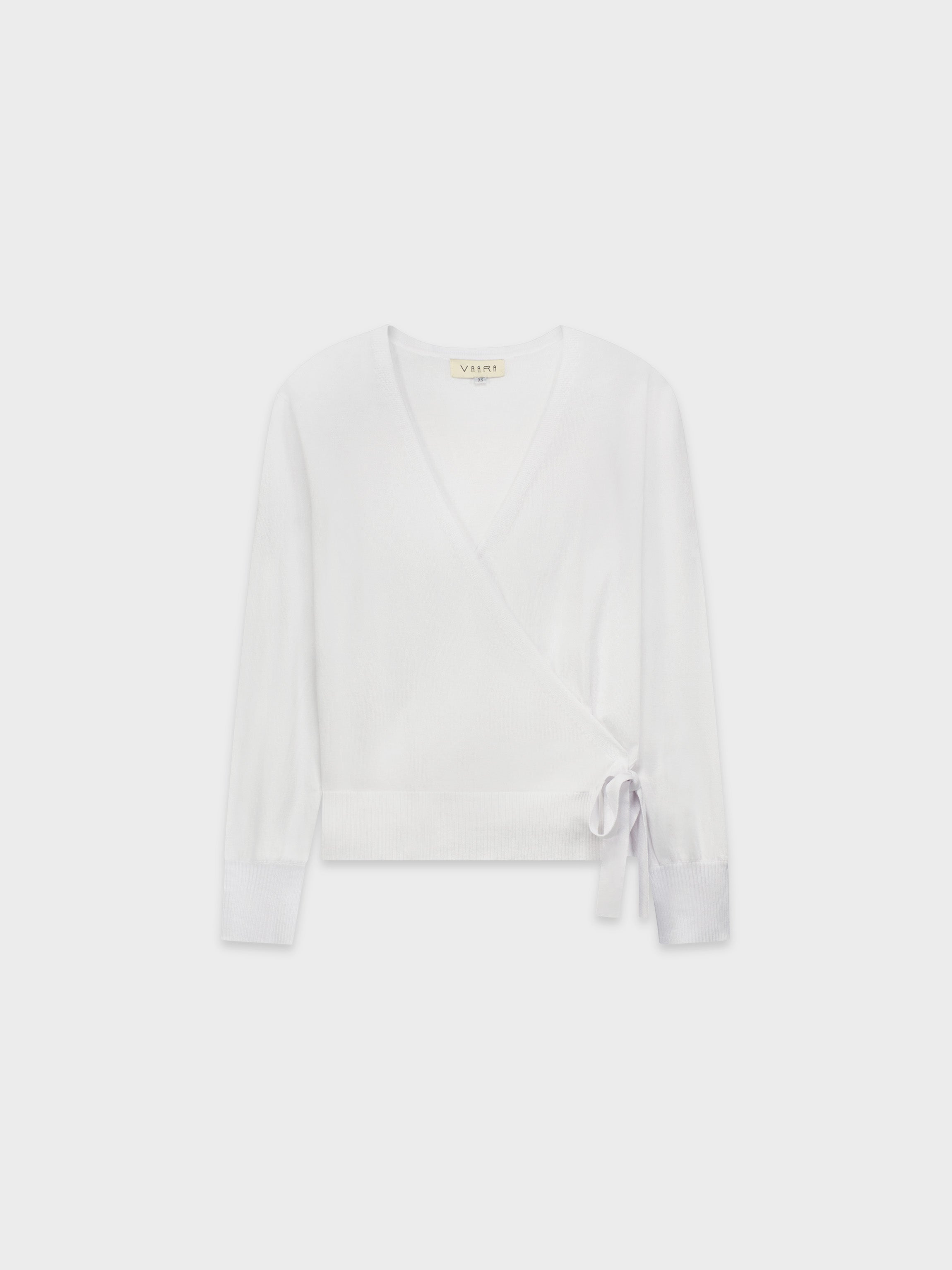 LIGHTWEIGHT WRAP SWEATER-WHITE